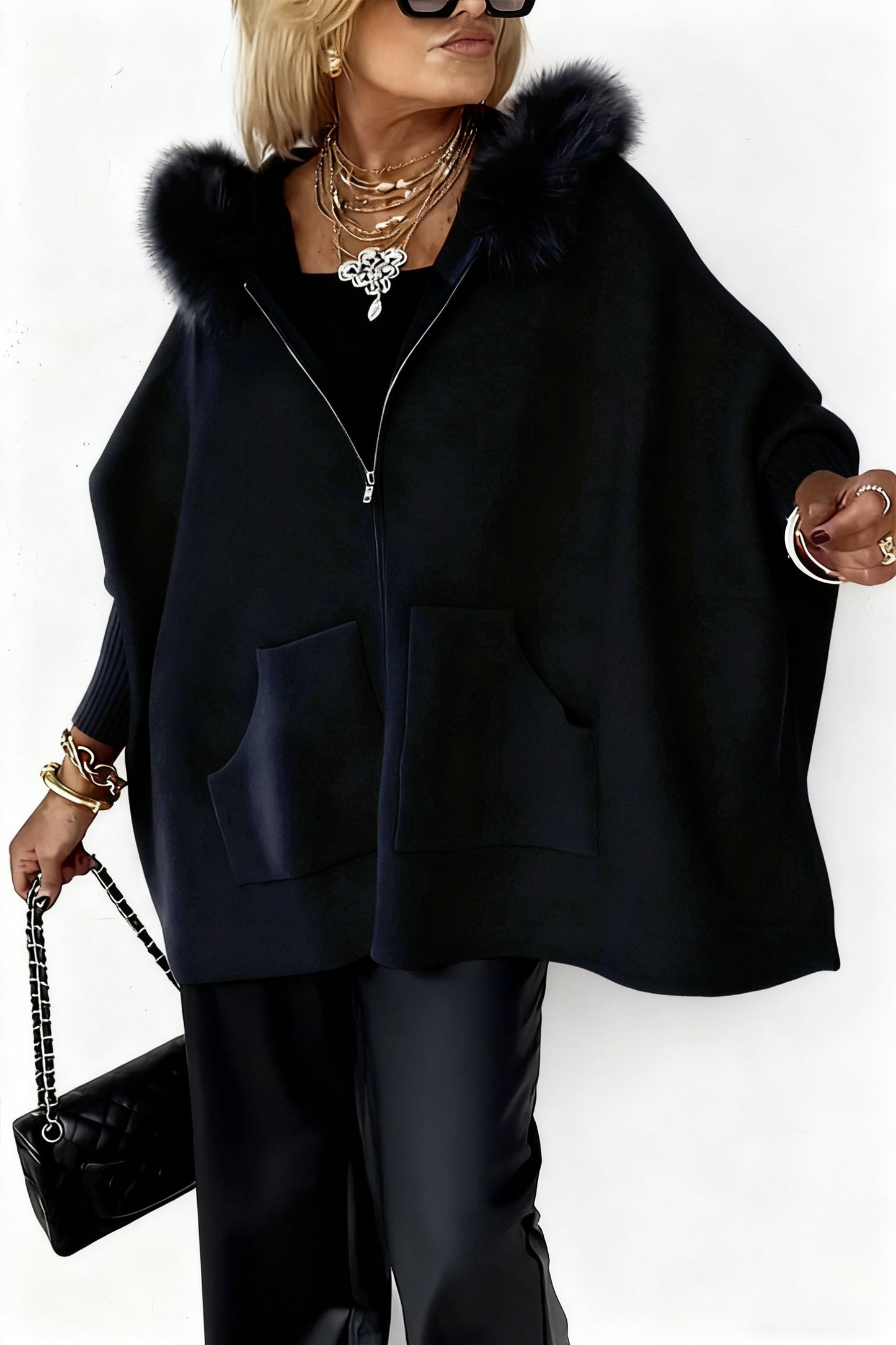 Isendria - Elegant Casual Hooded Coat