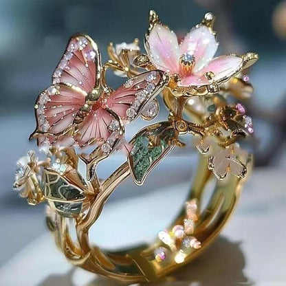 Faylinn - Floral Butterfly Ring