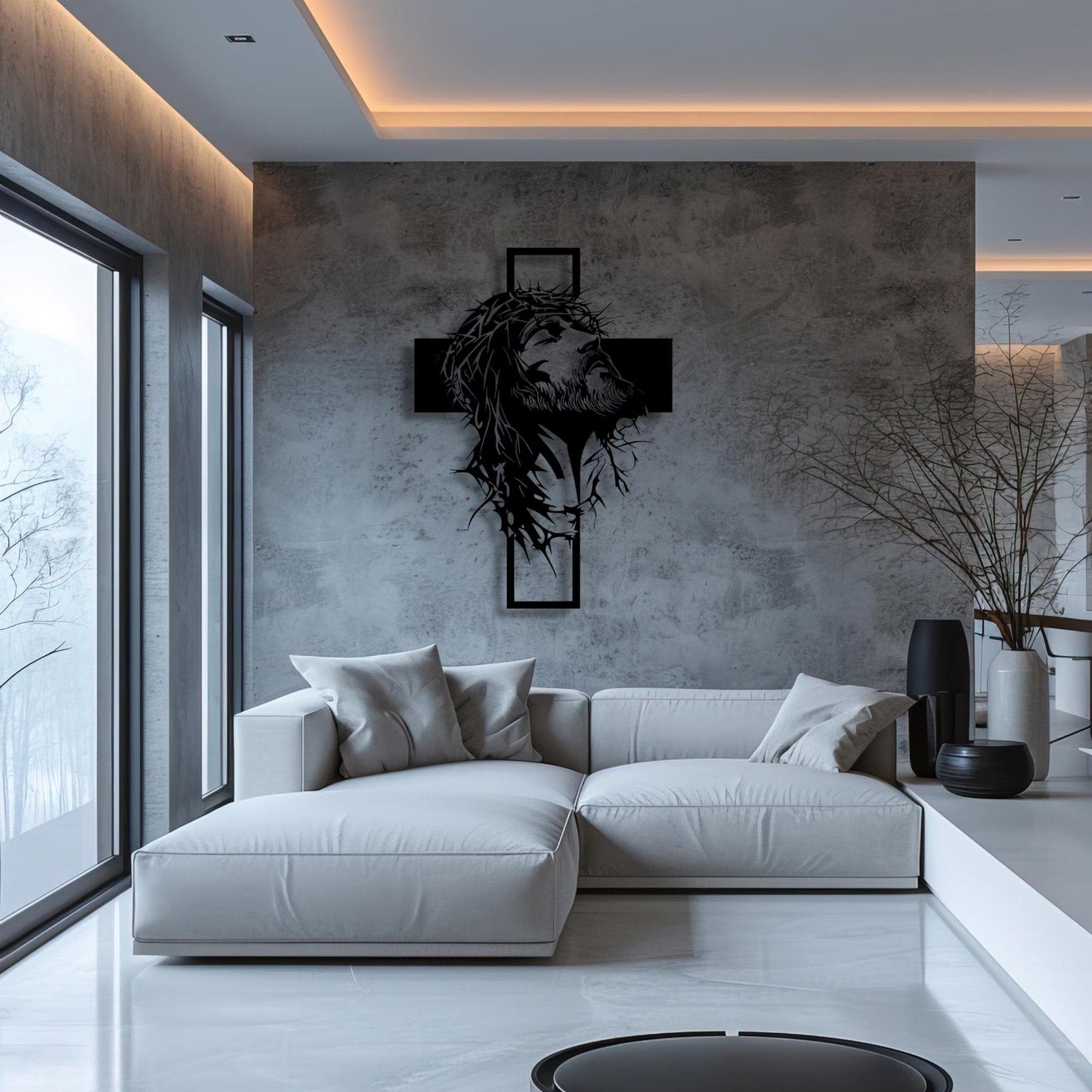 Cyras - Jesus Cross Metal Wall Art