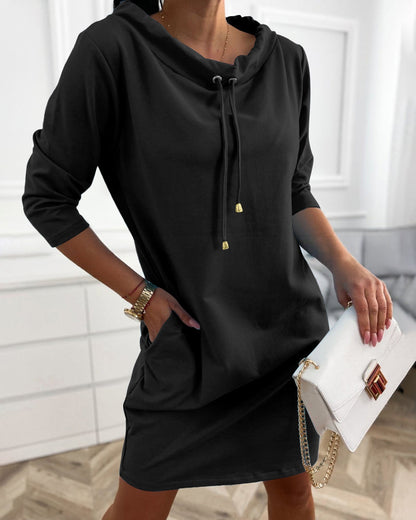 Leolia - Stylish Casual Hoodie Dress