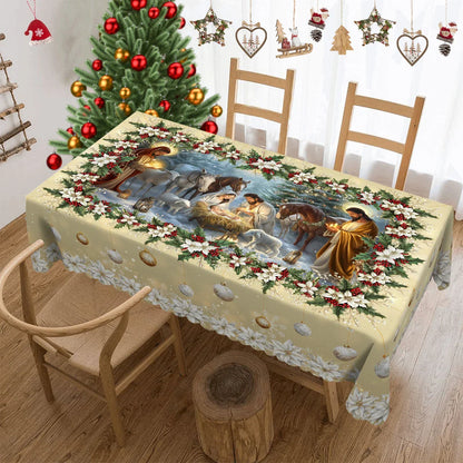 Aurynne - Festive Nativity Tablecloth