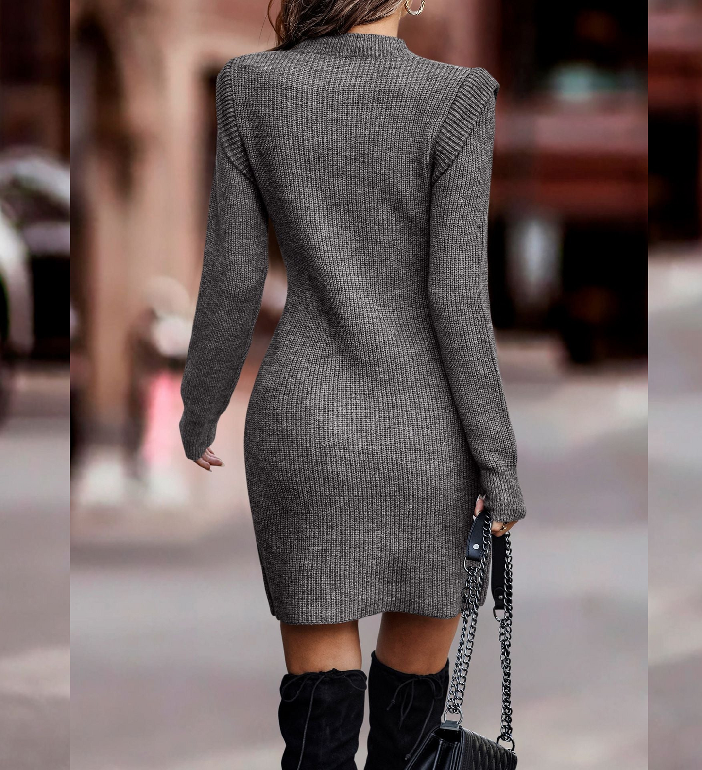Thalira - Elegant Casual Sweater Dress