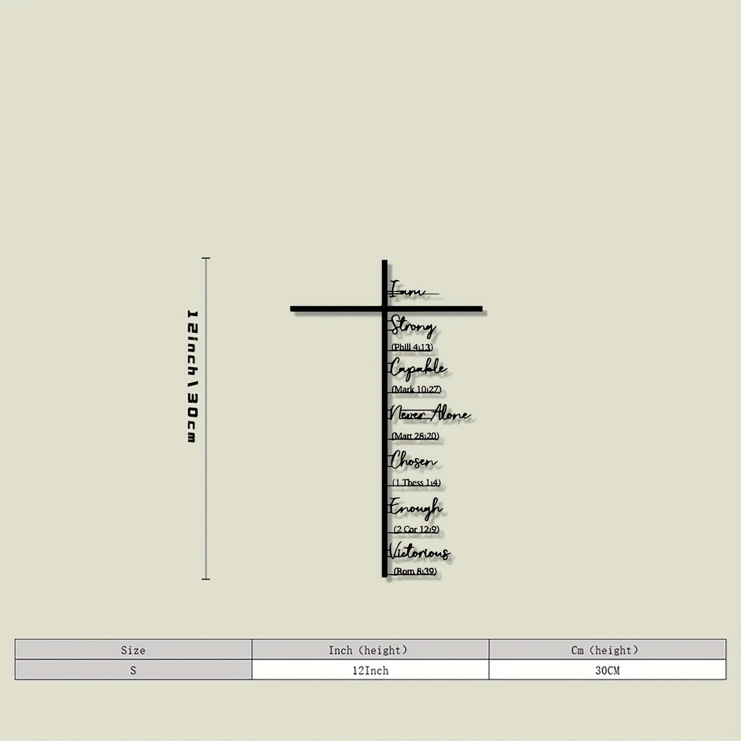 Clariel - Scripture Cross Metal Wall Art