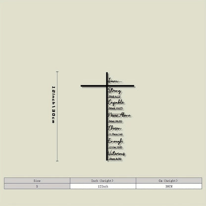 Clariel - Scripture Cross Metal Wall Art