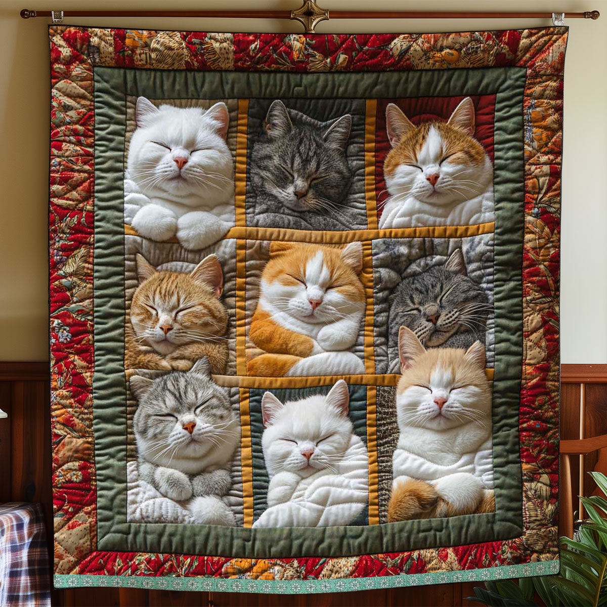 Alarice - Cat Pattern Quilt Blanket