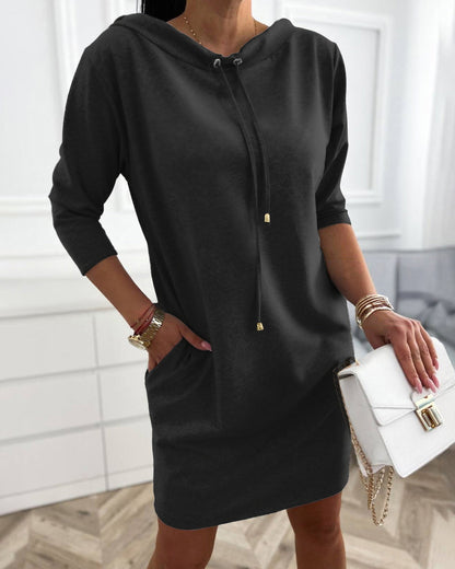 Leolia - Stylish Casual Hoodie Dress