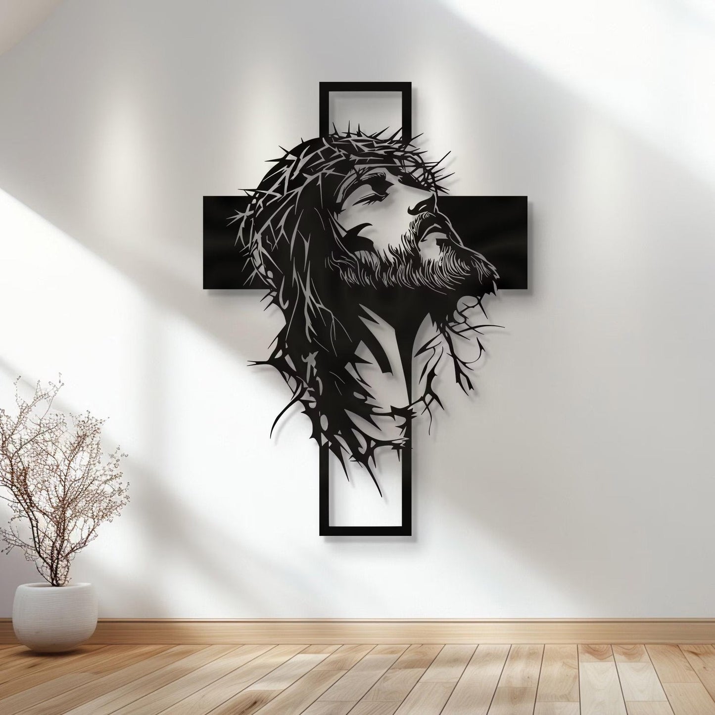 Cyras - Jesus Cross Metal Wall Art